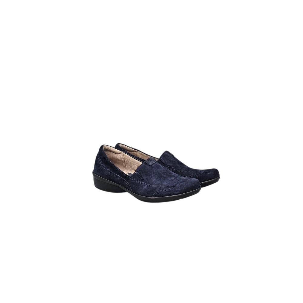Naturalizer Womens Channing Navy Blue Vegan Suede Slip-On Loafers Size 7 M